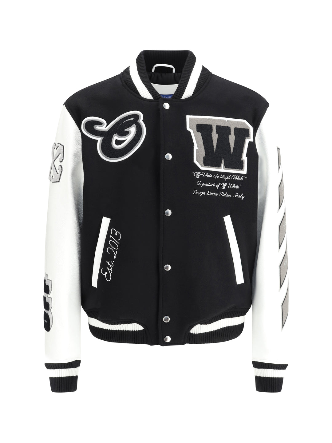 Bomber Varsity in pelle e lana