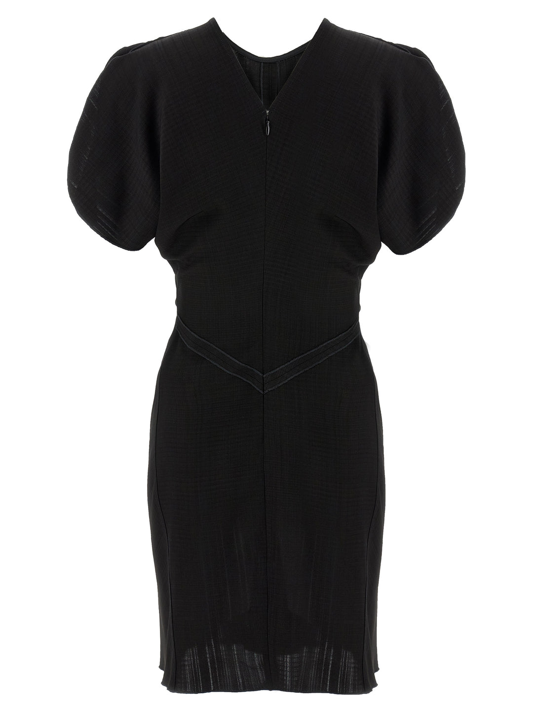 Victoria Beckham Gathered Waist Mini Dresses Black | Wanan Luxury Victoria Beckham Gathered Waist Mini Dresses Black | Wanan Luxury