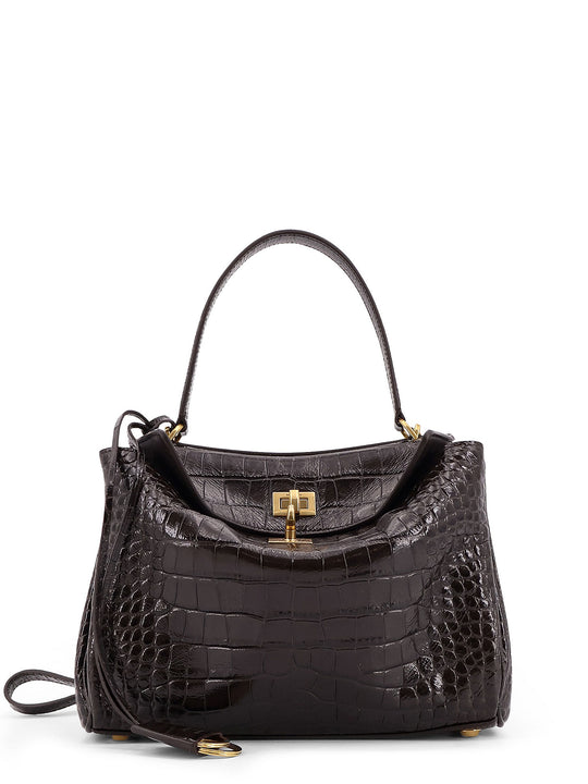 Rodeo Leather Shoulder Bag With Croco Effect
