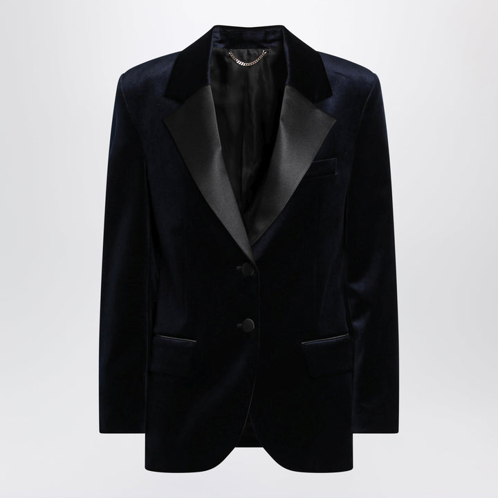 Victoria Beckham Midnight Blue Tailored Single-Breasted Jacket
