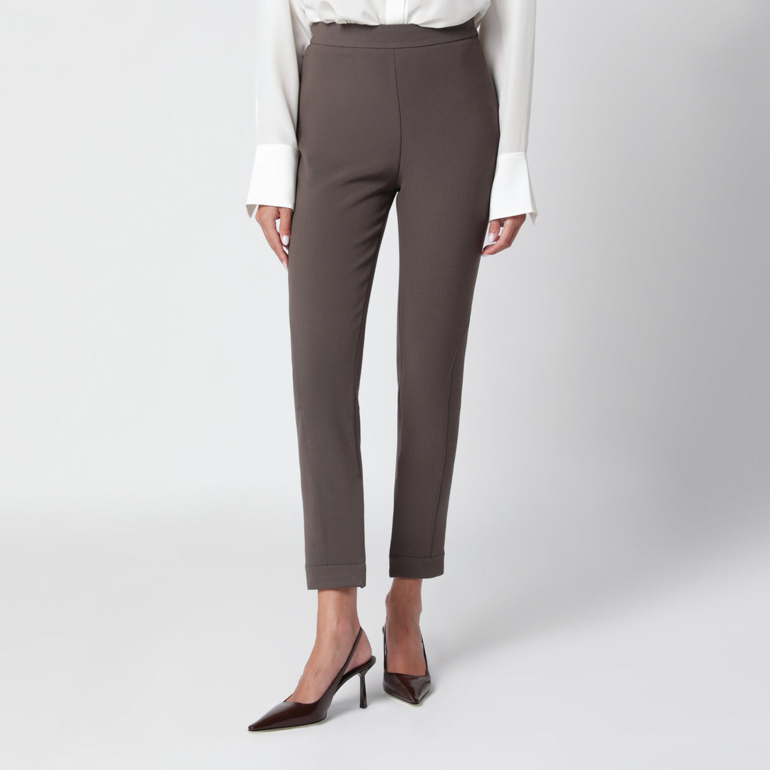 Victoria Beckham Khaki Virgin Wool-Blend Trousers