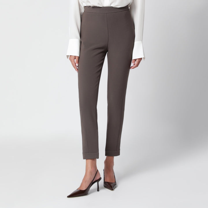 Victoria Beckham Khaki Virgin Wool-Blend Trousers