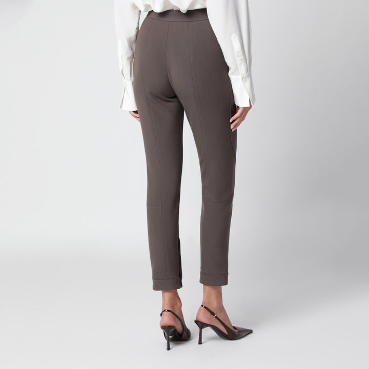 Victoria Beckham Khaki Virgin Wool-Blend Trousers
