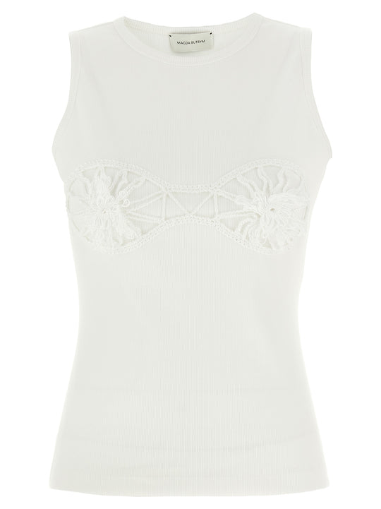 Ribbed Top Tops White