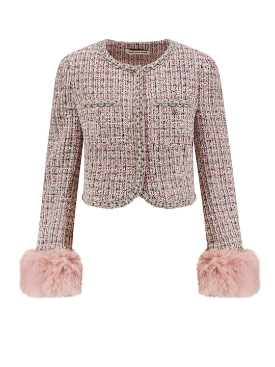 Bouclé Fabric Blazer With Jewels Profiles