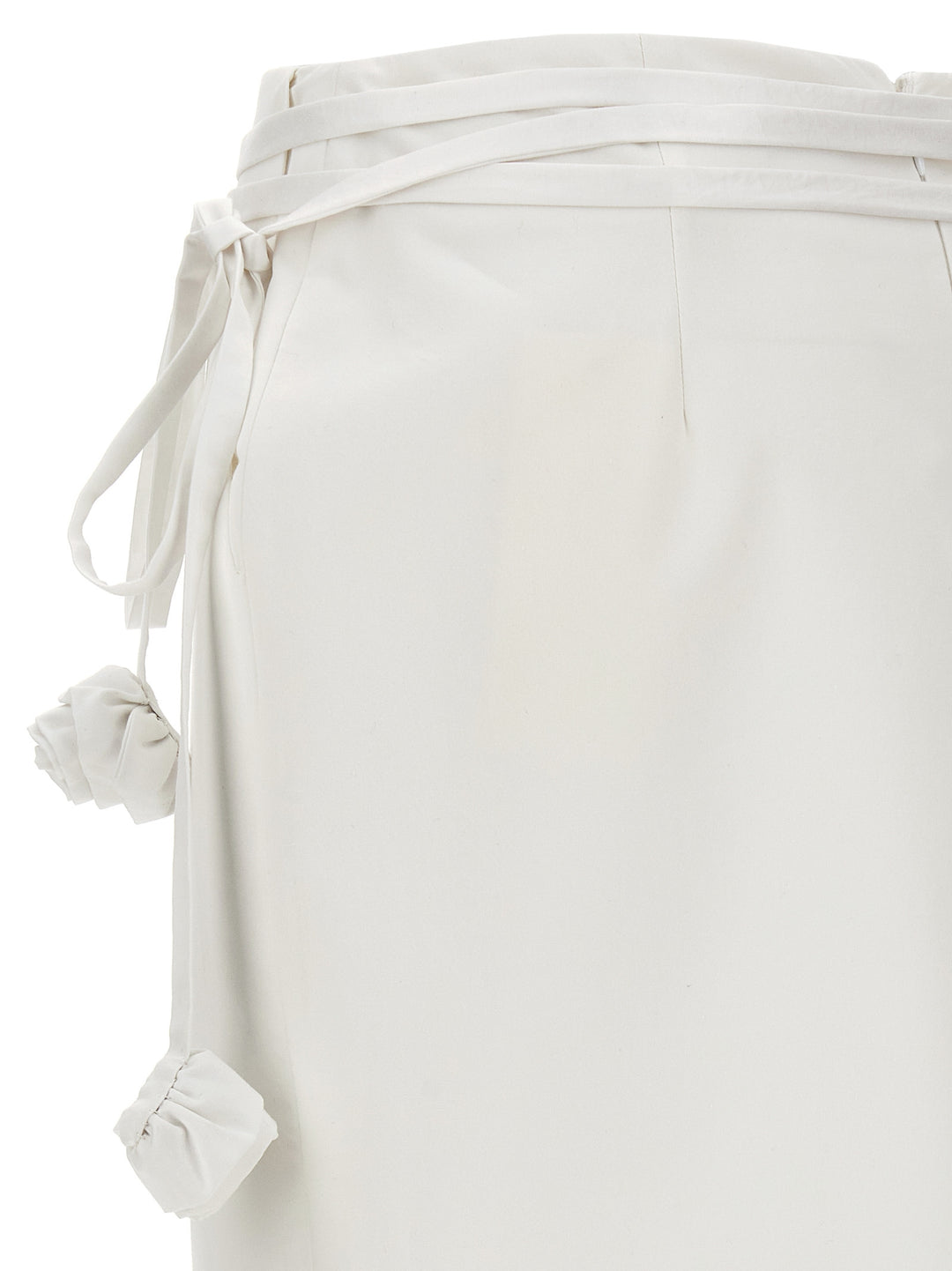 Floral Details Longuette Skirt Skirts White