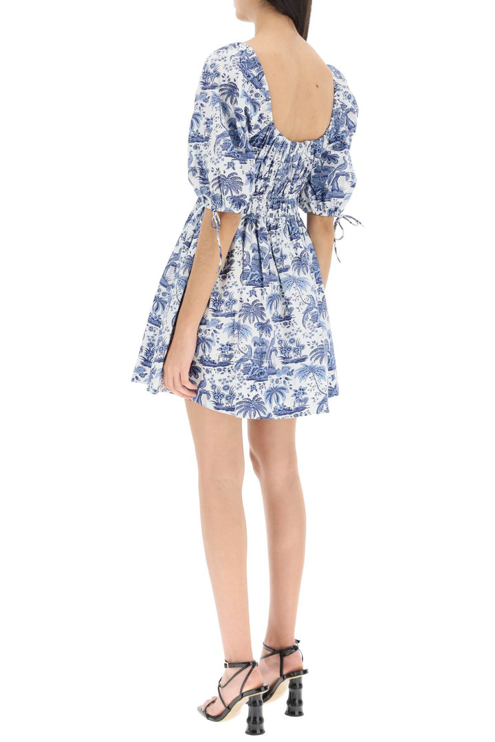 'Faye' Toile De Jouy Mini Cotton Dress