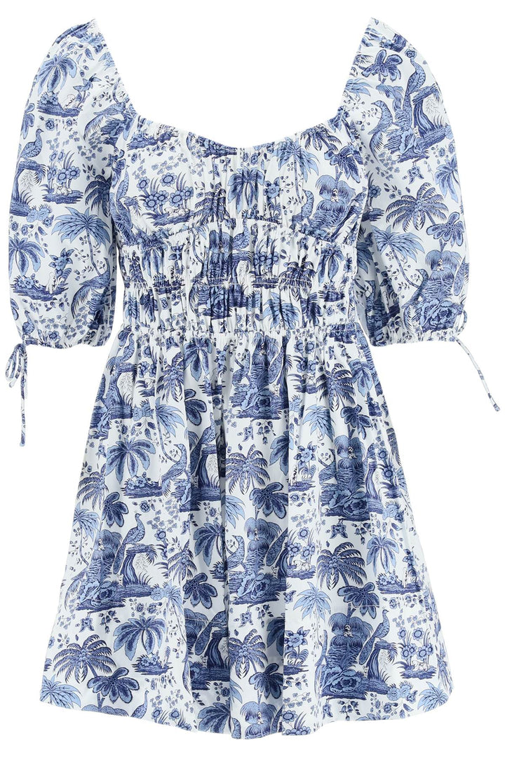 'Faye' Toile De Jouy Mini Cotton Dress