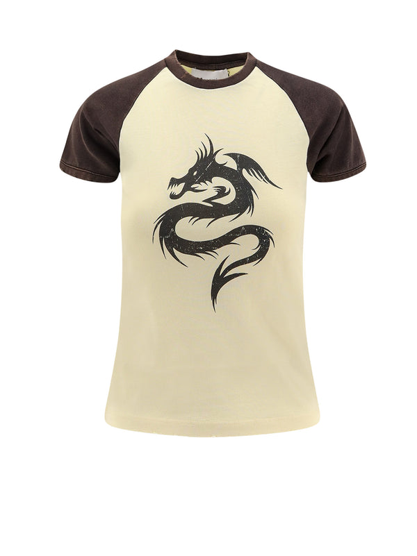 Cotton T-Shirt With Used Effect