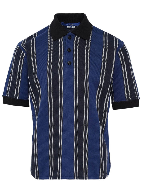 Striped Knit Polo Shirt