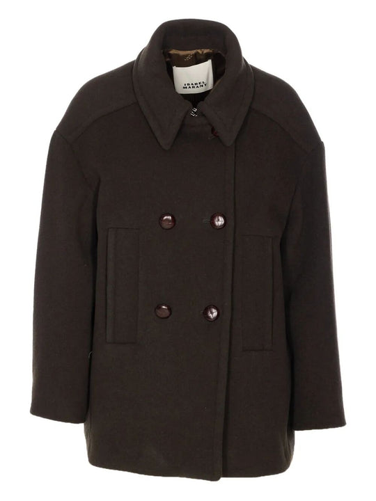 Fiby Double Breasted Wool Blend Coat