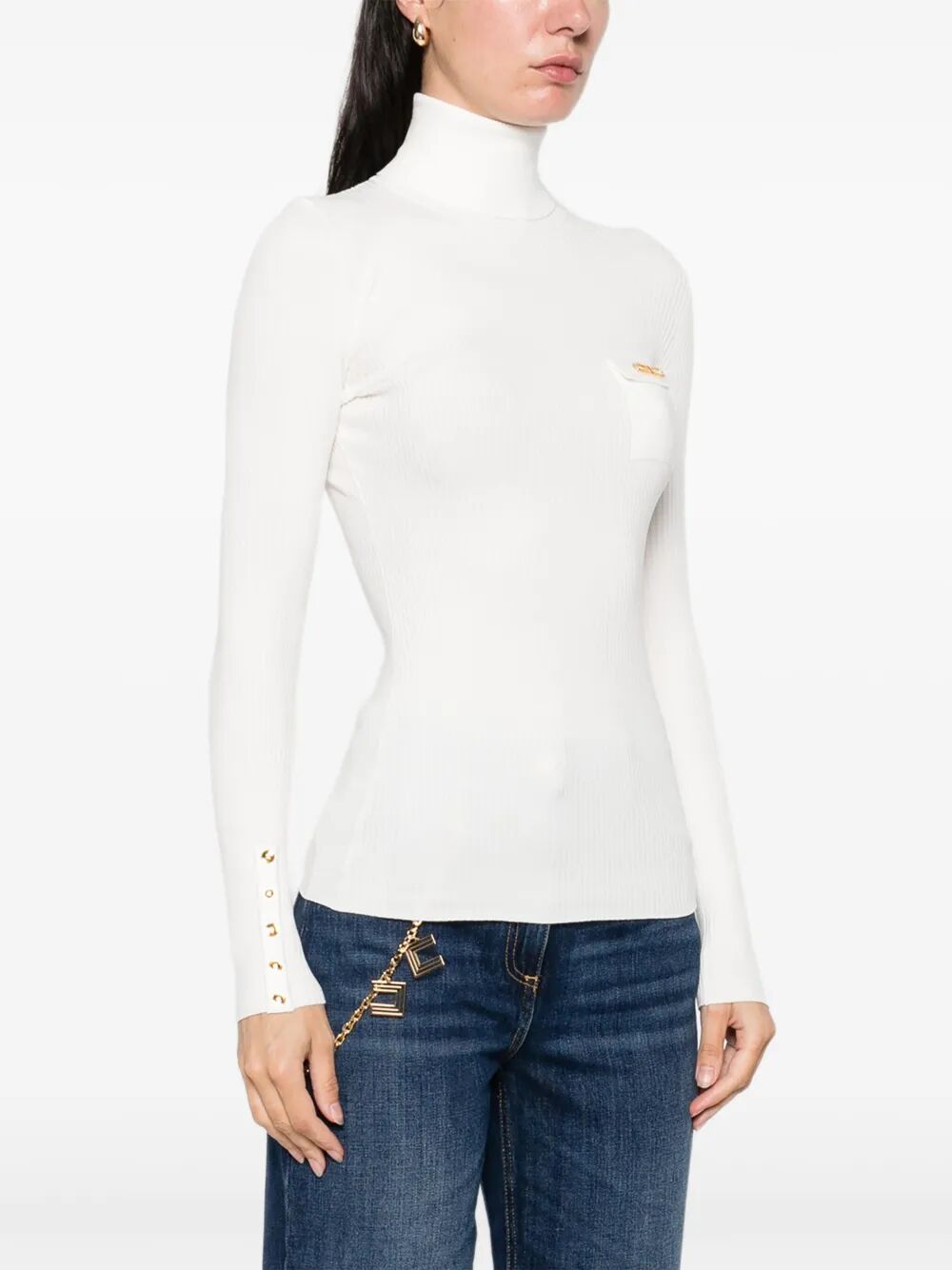 Elisabetta Franchi Turtle neck - White | 9d90116bb0f256f11a5cb92d25b275c866f16c39