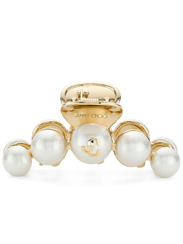Gold-Finish Pearl Claw Hair Clip