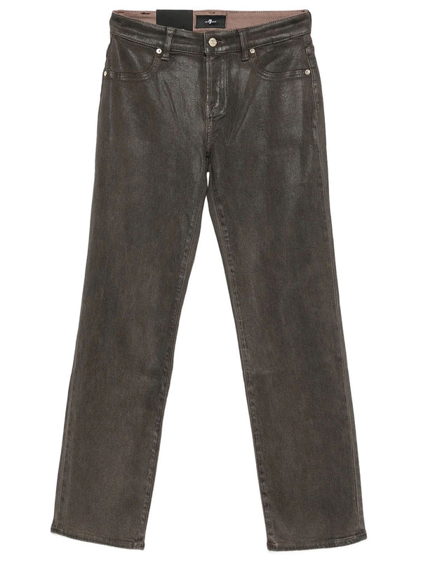 Calie Straight-Leg Coated Finish Jeans