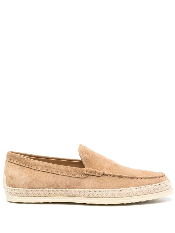 Cord Weaving Slip-On Suede Loafers