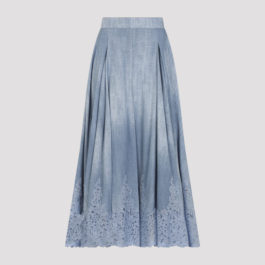 Ermanno Scervino Midi skirts - Blue | 3e5358b84d11ae4b07a976dd31bd3a4c3cde7a98