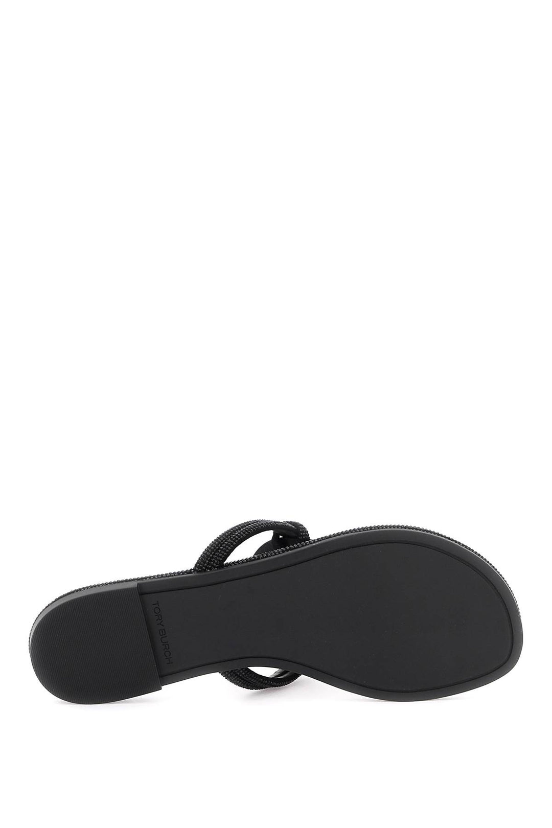 Pavé Leather Thong Sandals