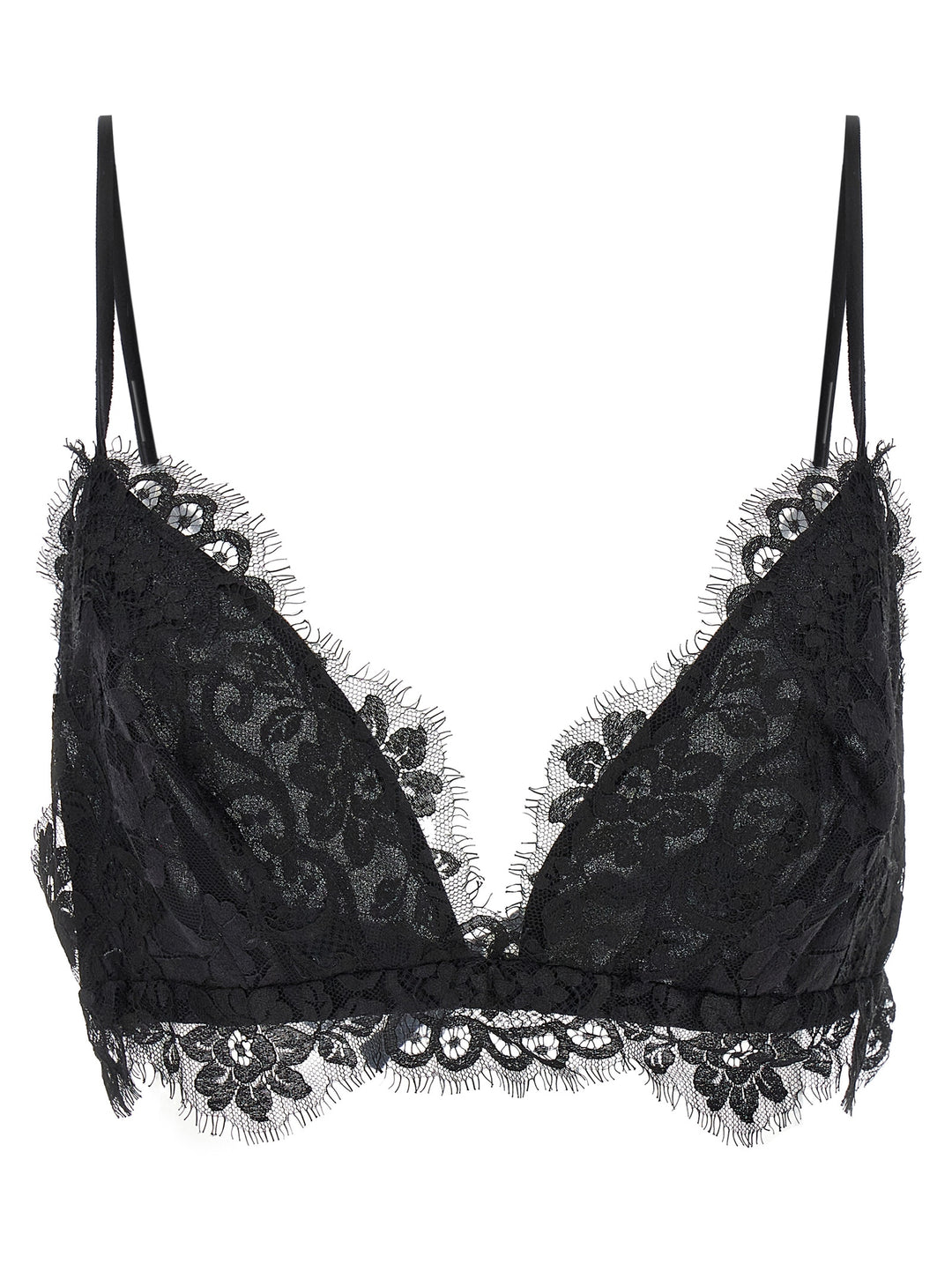 Illustration Lace Bralette Tops Black