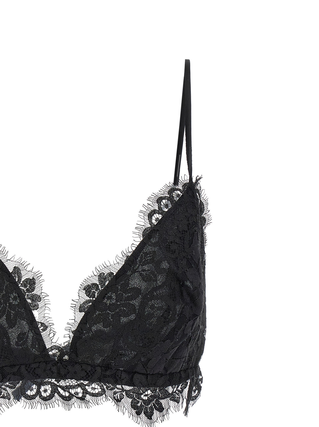 Illustration Lace Bralette Tops Black