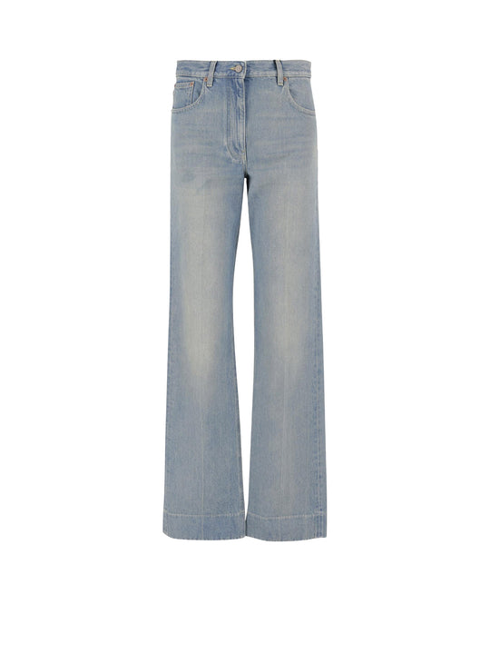 Stone-Washed Denim Jeans