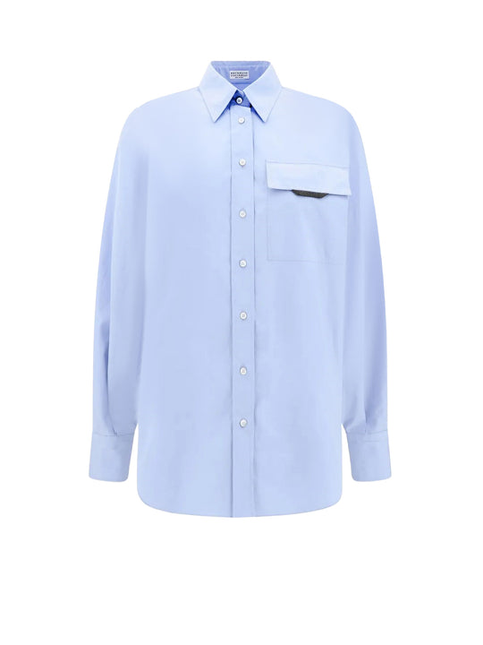 Cotton Shirt With Bow