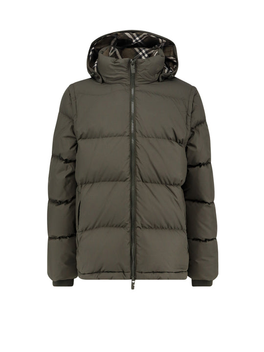 Nylon Hooded Down Jacket