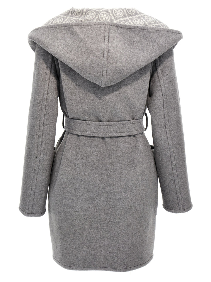 Wool Hooded Coat Coats, Trench Coats Gray