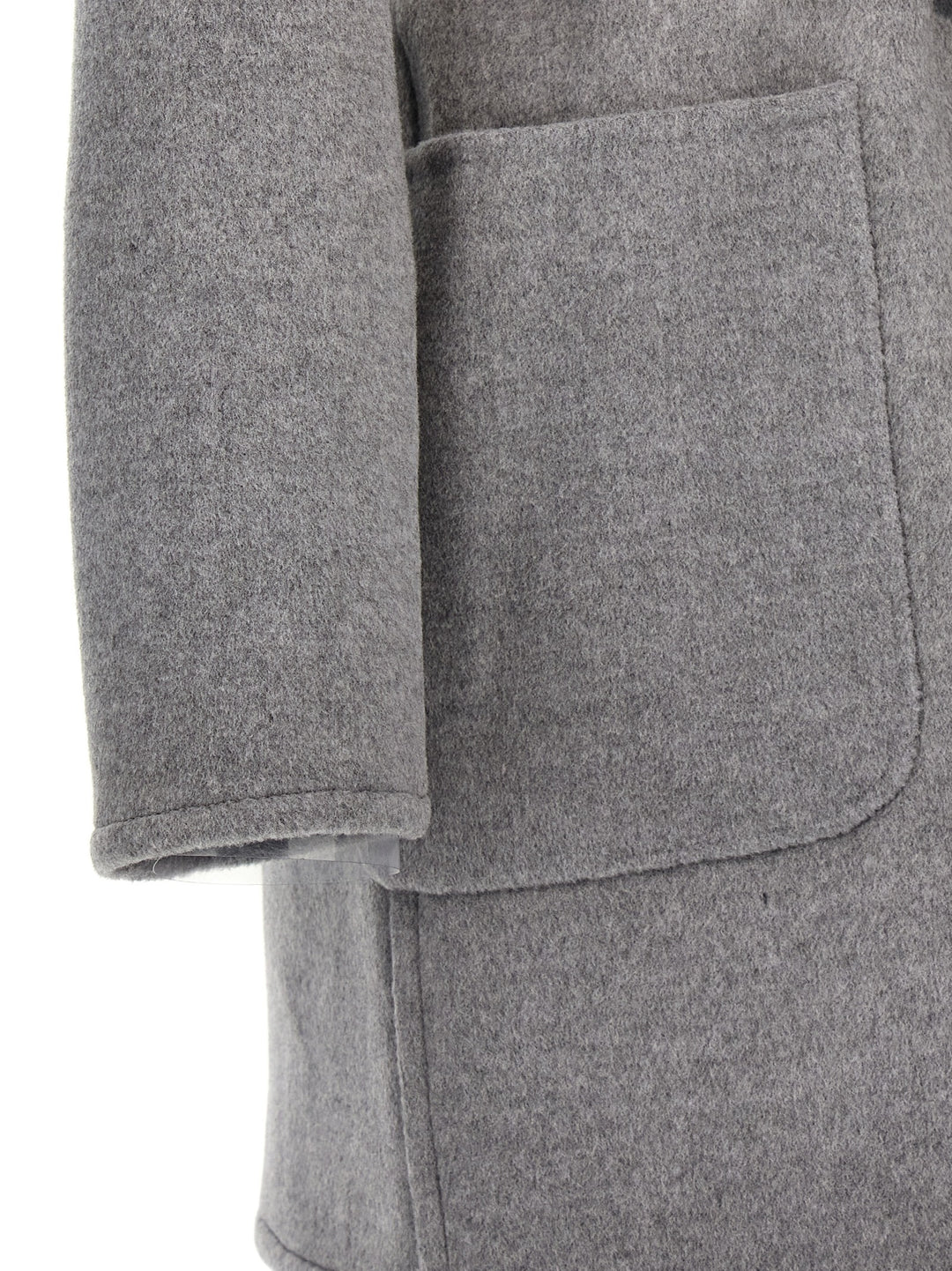 Wool Hooded Coat Coats, Trench Coats Gray