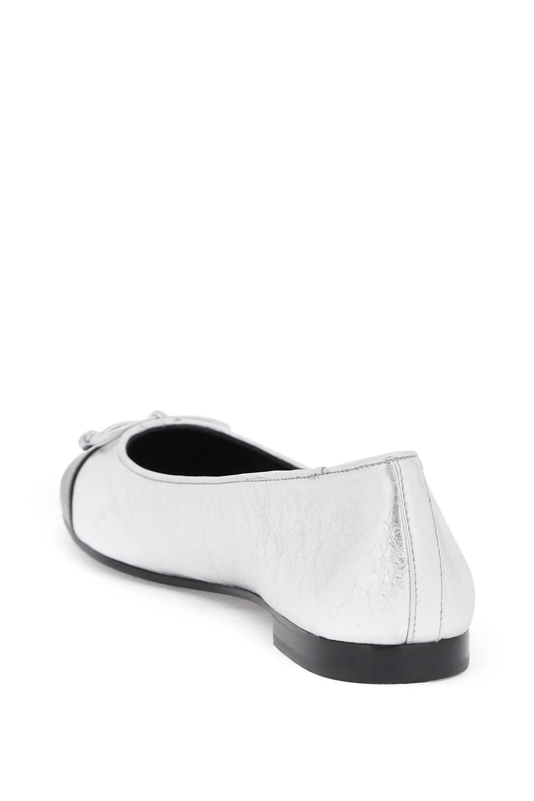 Laminated Ballet Flats With Contrasting Toe