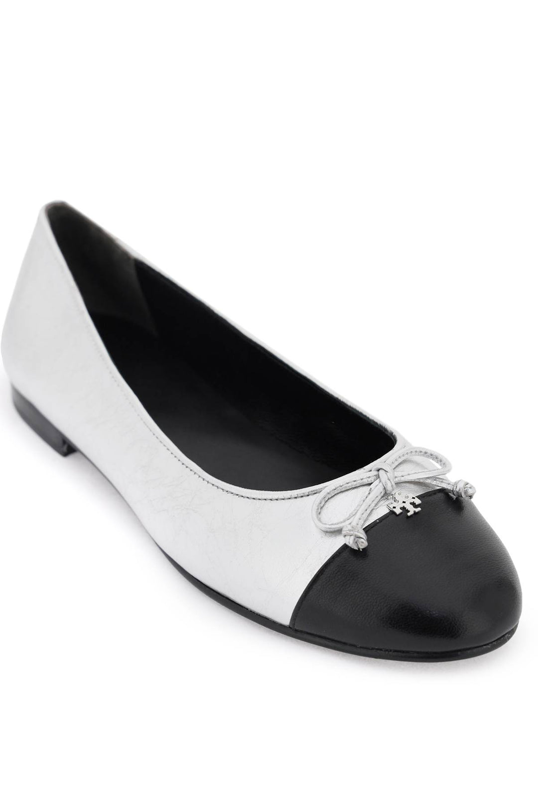 Laminated Ballet Flats With Contrasting Toe