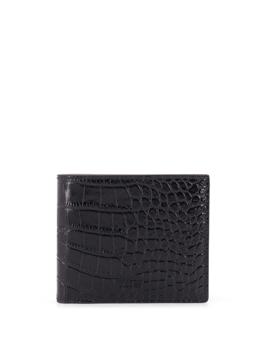 Crocodile-Print Leather Wallet