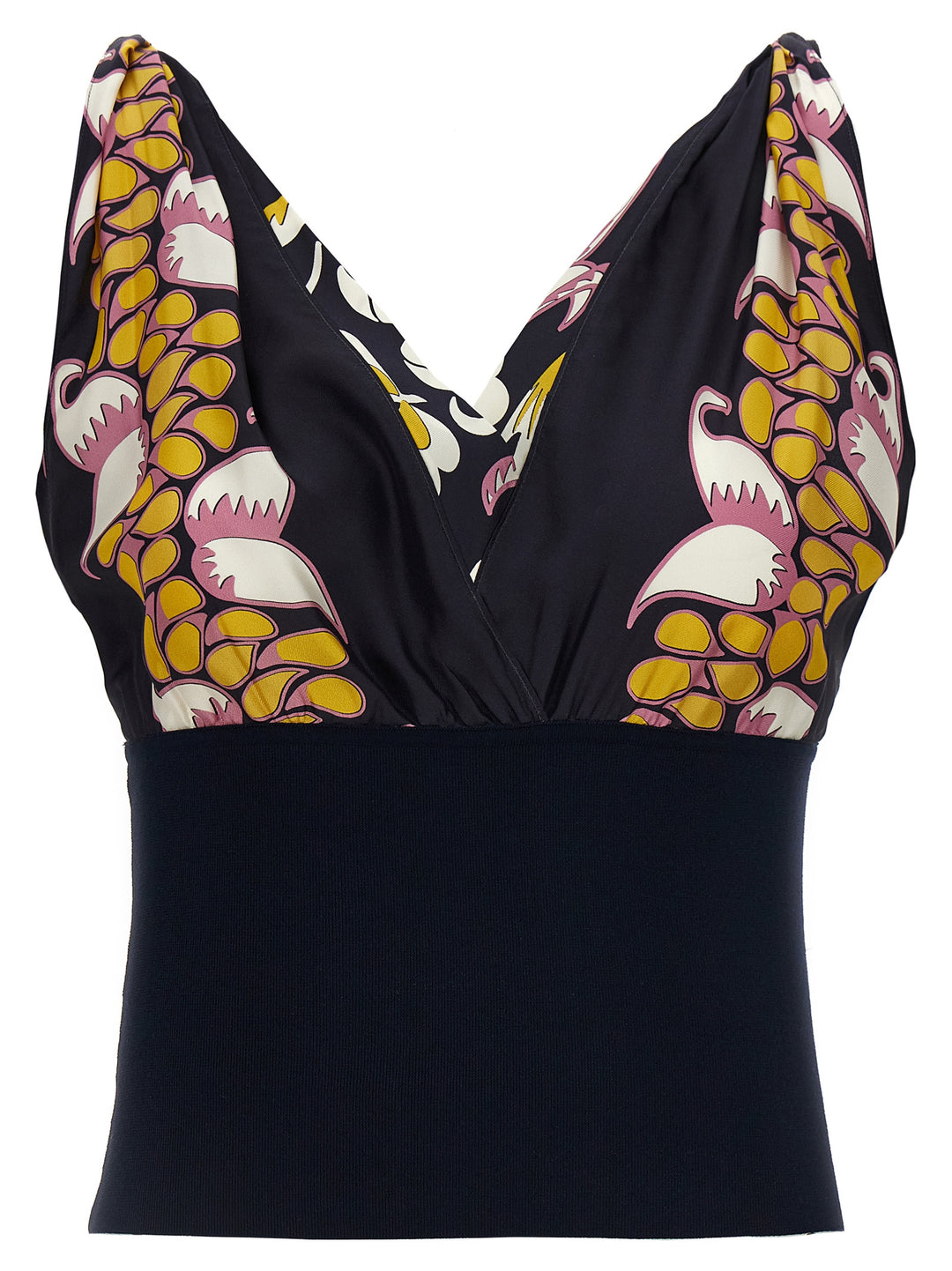 Tory Burch Printed Silk Top Tops - Black | c411da66edd63ea0cc8d74acda30756be1aa73cc