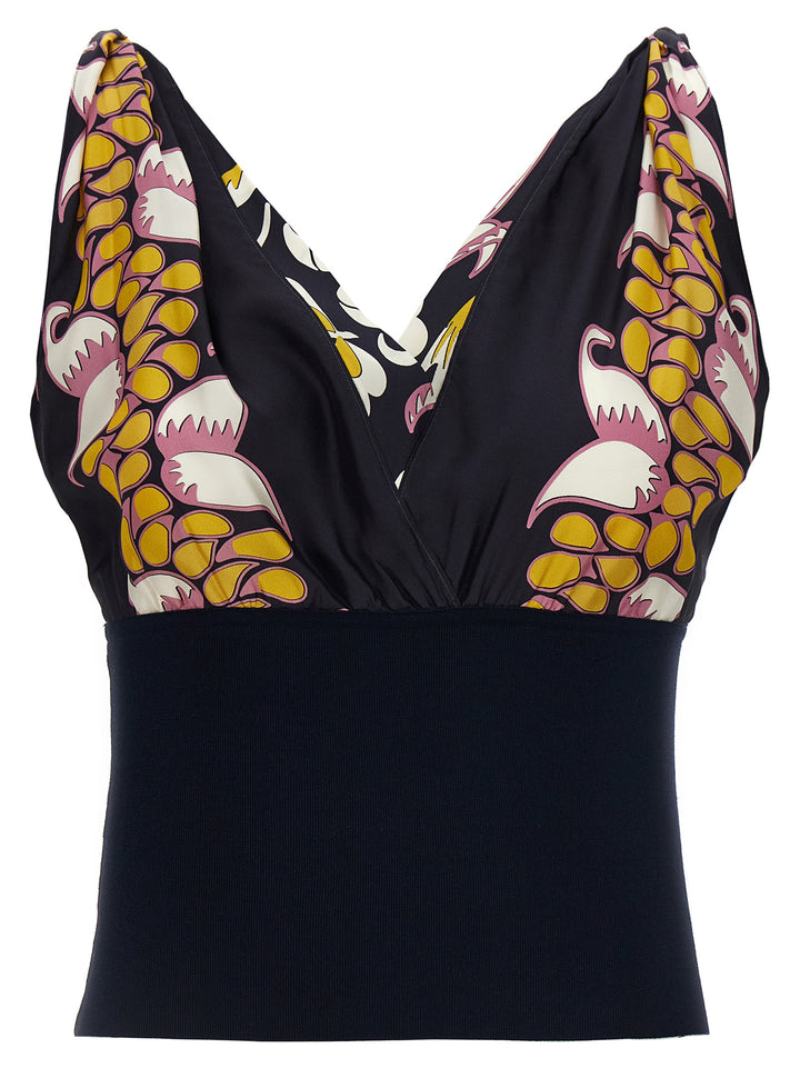Tory Burch Printed Silk Top Tops - Black | c411da66edd63ea0cc8d74acda30756be1aa73cc