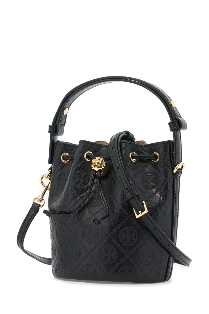 Mini T Monogram Leather Bucket Bag