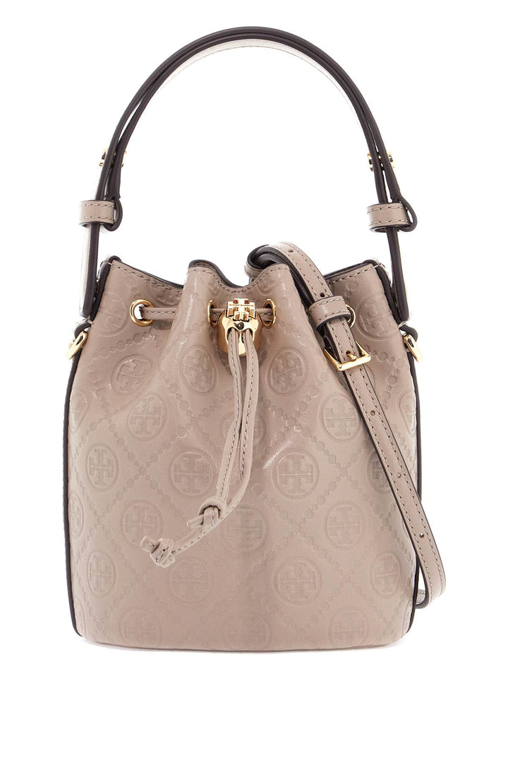 Mini T Monogram Leather Bucket Bag