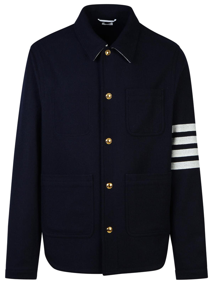 Wool Cashmere 4-Bar Utility Jacket Jackets Blue