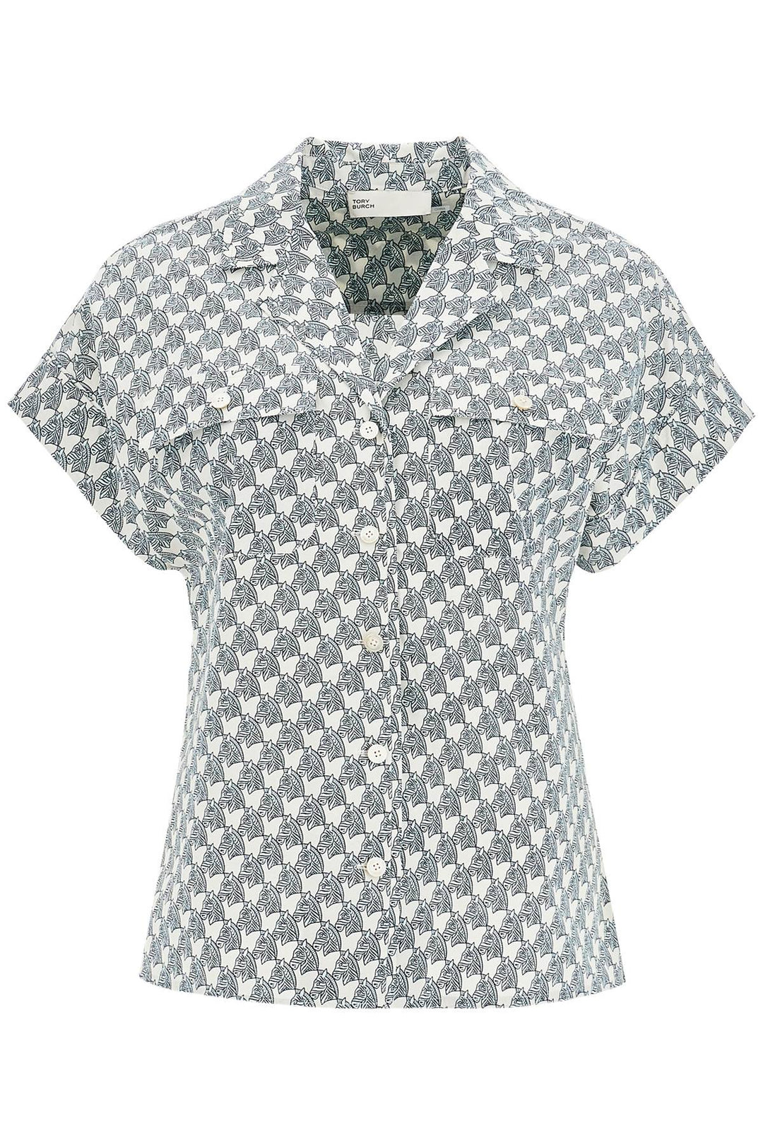 Camicia Camp In Popeline Stampato