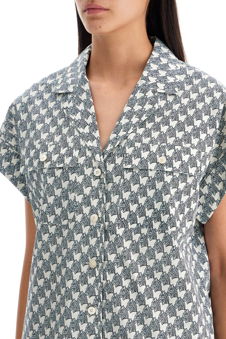 Camicia Camp In Popeline Stampato