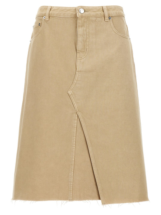 Deconstructed Midi Skirts Beige