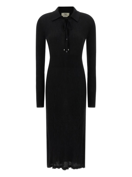 Wool Fitted Midi Dress