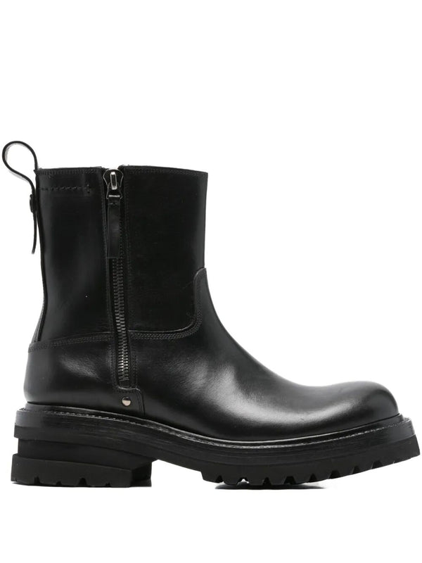 Elba Leather Ankle Boots With Zip