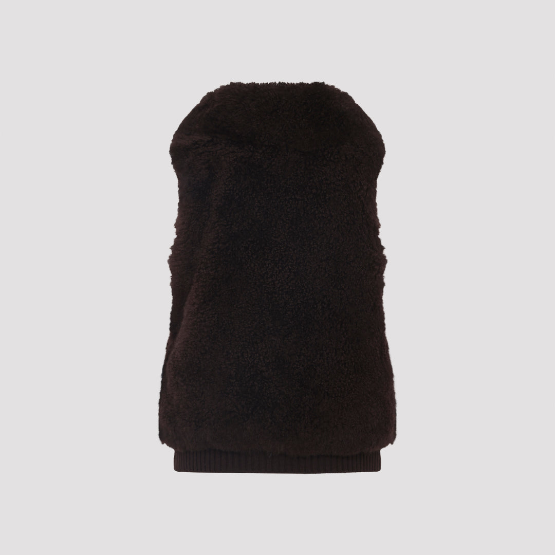 Yves Salomon Gilet - Brown | 840c61ed4f9540d5d9a9bb7eacd10ced41028778