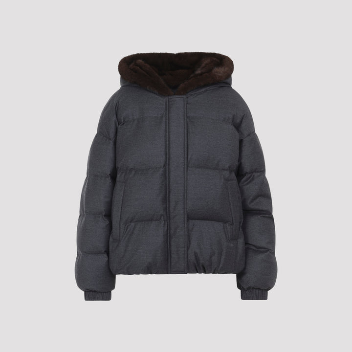 Yves Salomon Down jackets - Grey | 566e04b517fc06ef50d52e4039fb2111b8eb309c