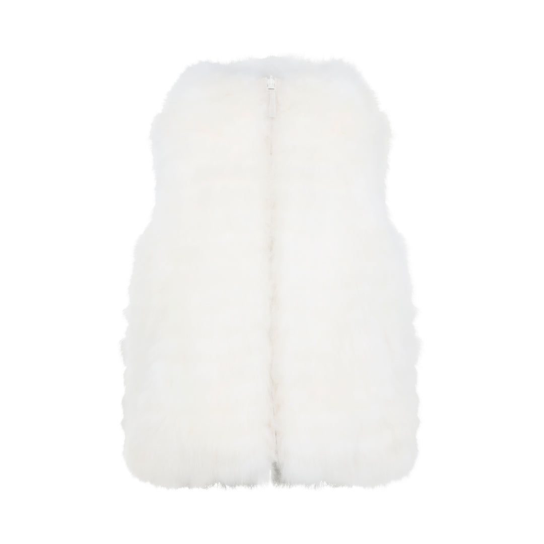 Yves Salomon Gilet - White | 8bec35725dbe21ca1250bcf06b9e99e9c1ad6c24