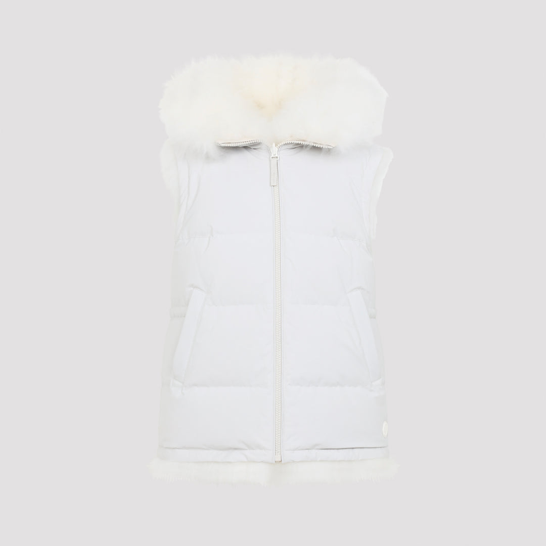Yves Salomon Gilet - White | 198642e1223ee91004faf9f62bb46e6bb35a3b13