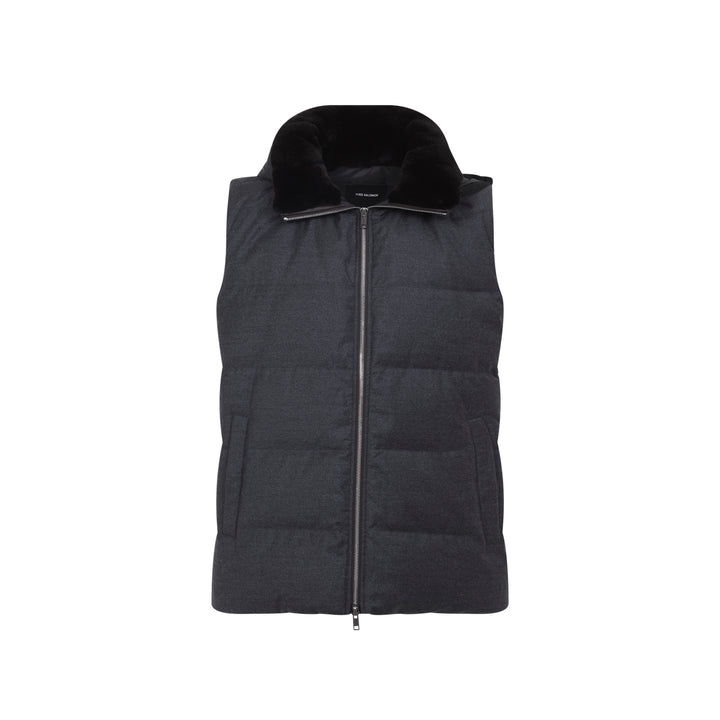 Yves Salomon Gilet - Grey | a52d4ec47fa719dea83917bf829c8eb750a1671e