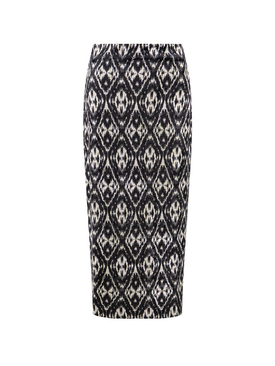 Jacquard Velvet Pencil Skirt