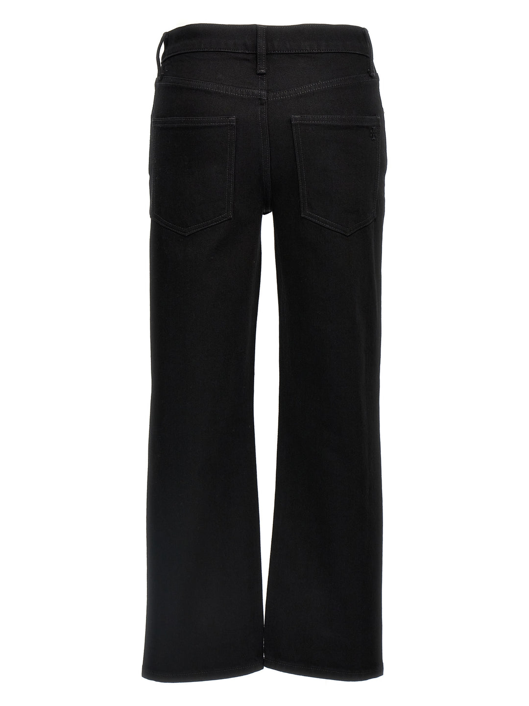 Cropped Kick Flare Jeans Black