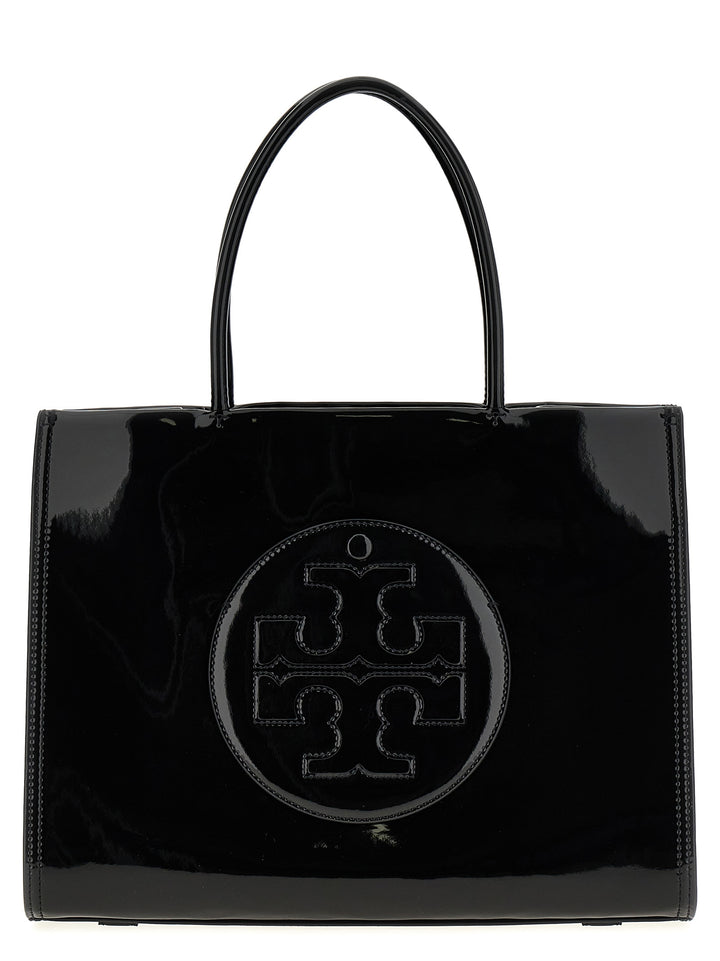 Ella Bio Patent Small Tote Bag Black