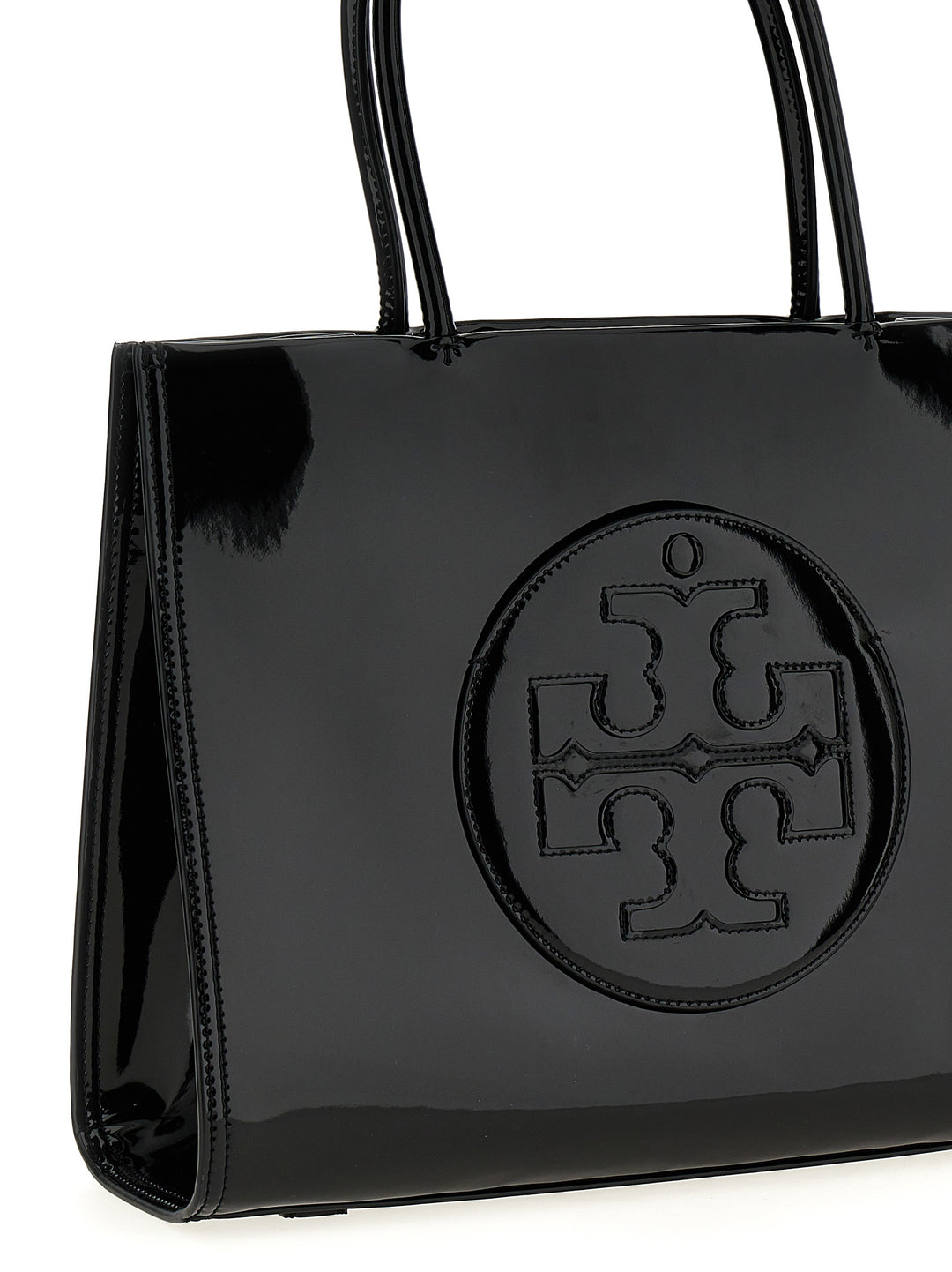 Ella Bio Patent Small Tote Bag Black